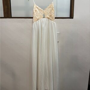 Forever 21 Cream and Tan Maxi Dress